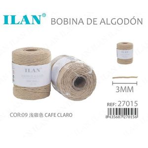 Cuerda de Algodón Ilan en Rollo de 3 mm, Color Café Claro, Hilo para Manualidades - Product Image 3