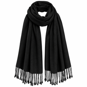 Écharpe de luxe en soie unie 28x72 pouces, légère et respirante, avec franges, pour femme, mode, voyage et cadeaux - Product Image 3