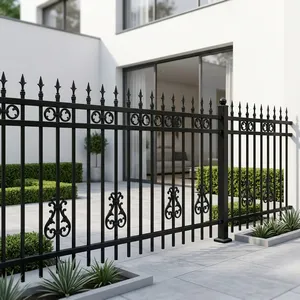 Paneles de Cerca Elegantes de Aleación de Aluminio para Jardín, Diseño Ornamental con Volteos, Anti-Escalada, Seguridad, Construcción Duradera para Uso Residencial - Product Image 1