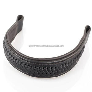 Bande de sourcils de cheval en cuir anglais, 2 m, accessoire de haute qualité, design avec motif tressé, dans toutes les tailles personnalisées disponibles - Product Image 4