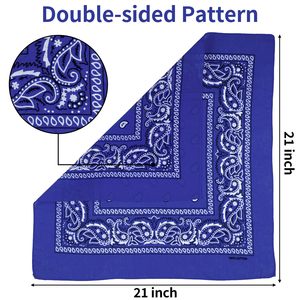 Custom Logo Cotton Paisley Bandana 22x22 Inch Soft Breathable Square <b>Scarf</b> Wholesale OEM ODM Manufacturer Bulk Supply Vendor - Product Image 4