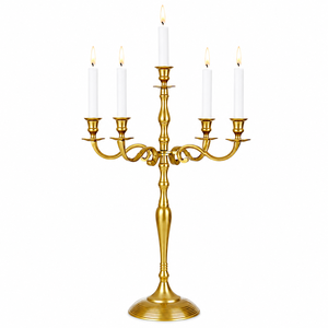 <b>Black</b> Metal <b>Candlestick</b> Holder Bulk Supply Luxury 5-Candle Decorative Candelabra Stand for Dining Room Halloween Home Decor - Product Image 2