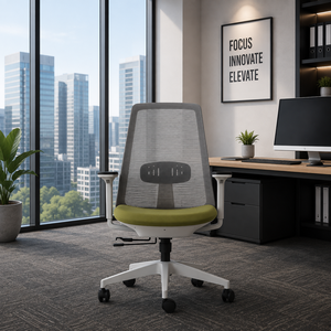 Luxury Modern Waiting Room Dark Green Ergonomic Designer Fabric Flip Armrest Mesh Swivel Power <b>Adjustable</b> <b>Office</b> <b>Desk</b> Chair - Product Image 1