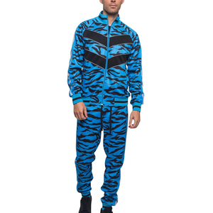 Distressed Embroidery Patch Winter Tracksuit Street Wear Sweatpants Hoodie Track Suit Set Sun Faded Stone Acid Washed Tracksuit - Product Image 1