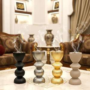 Quemador de Incienso de Metal Acanalado para Bakhoor, Soporte de Fragancia Árabe Oud, Decoración de Lujo para Mesa de Boda y Ramadán, Venta al por Mayor para Exportación - Product Image 1