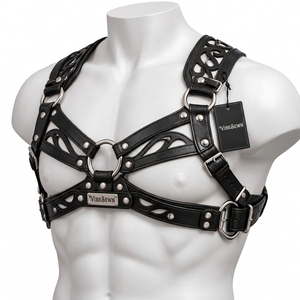 <b>Leather</b> Style Material Multiple Strap Construction Stylish Fashion Men <b>Leather</b> Harness Premium Adjustable Body Harness Durable - Product Image 3