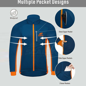 Veste de cyclisme personnalisée pour homme avec tissu à séchage rapide, fermeture éclair intégrale, manches longues, service OEM pour le cyclisme sur route - Product Image 3