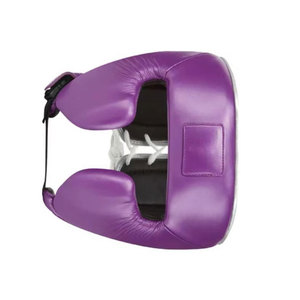 Protège-tête de boxe en cuir PU violet avec fermeture à lacets pour adultes, équipement de protection unisexe - Product Image 2