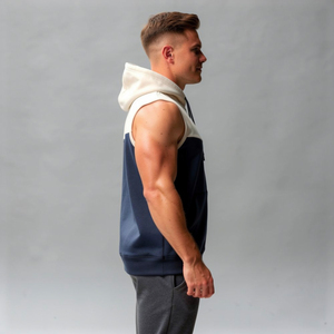 Haut à capuche sans manches zippé pour hommes et garçons, idéal pour l'entraînement et le fitness, vêtement de sport - Product Image 3