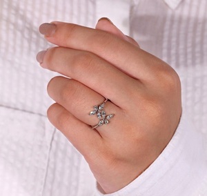 Ready to Ship Fashion Style HPHT 18K Yellow Gold Marquise Cut Lab Grown Diamond Engagement Wedding Band for Women <b>Stacking</b> Band - Product Image 3