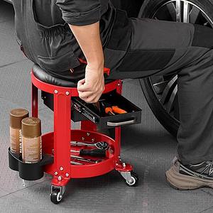 OEM Vietnam Rolling Creeper Seat with Drawers Garage <b>Stool</b> with Wheels Tool Storage <b>Workshop</b> Mechanic Seat GAPGAR028 - Product Image 1