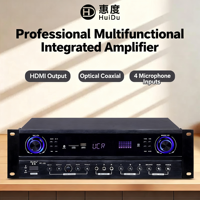 HuiDu HY-402 Amplifier Digital Profesional 5MIC 4AUX Bluetooth USB MP3 Amplificador KTV Panggung Sistem Suara Rumah