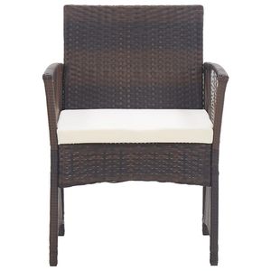 2 pz poltrone da Patio in Poly Rattan marrone con cuscini comodi mobili da esterno - Product Image 3