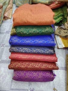 Tissu en soie jacquard brocart bio de luxe, écologique, pour robes de mariée, robes de soirée, décoration intérieure, projets d'artisanat, tapisserie - Product Image 5