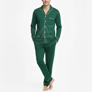 Conjunto de pijama para hombre al por mayor, de manga larga con botones, ropa de dormir cómoda para hombre - Product Image 2