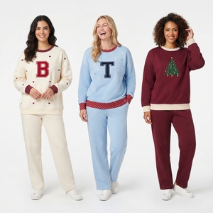 <b>Women</b> <b>Christmas</b> Crewneck <b>Sweatshirt</b> and Wide Leg Trouser Two Piece Set Oversized Long Sleeve Pullover Matching Winter - Product Image 6