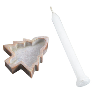 เชิงเทียนหินอ่อนทำมือ ลายต้นคริสต์มาส สำหรับตกแต่งโบสถ์ ตกแต่งบ้าน และตกแต่งงานแต่งงาน - Product Image 2