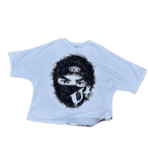 Camiseta Corta Personalizada de Algodón 100% de Alto Gramaje, Oversize, con Estampado DTG, Gráficos Hip Hop, Ajuste Ajustado y Cuadrado para Hombre - Product Image 4