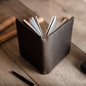 Eco Friendly Genuine <b>Leather</b> Luxury <b>A5</b> <b>Notebook</b> <b>Cover</b> Case with Smell Proof Protection Refillable for Office & Travel LNBC-0063 - Product Image 3