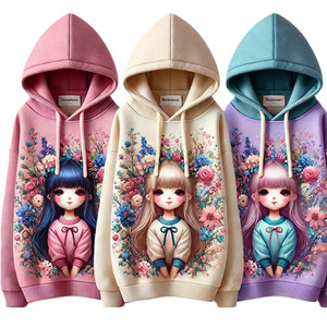 Tùy chỉnh in Hoodies cho cô gái mô hình độc đáo thiết kế in trên cao cấp màu sắc lông cừu rắn dệt kim mùa đông trùm đầu Áo nỉ - Product Image 4