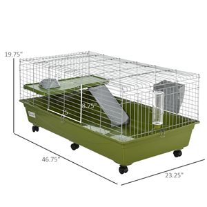 Jaula para Animales Pequeños de 47 Pulgadas para Chinchillas y Cobayas, Casa para Mascotas con Plataforma, Rampa, Plato para Comida, Ruedas y Botella de Agua - Product Image 2