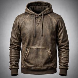 Veste en cuir véritable vintage pour homme, aspect vieilli, style rétro, mode motard, écologique, respirante, fournisseur OEM - Product Image 1