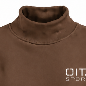 Sweat-shirt à col montant pour femme, marron châtain, à manches longues, coupe ample, en polaire, col haut, décontracté, streetwear, mode hiver - Product Image 3