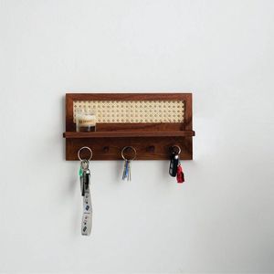 Modern Wooden <b>Key</b> Holder Wall Rack with Multiple Hooks for House <b>Keys</b> Mail Storage Entryway Home Decor Organizer - Product Image 4