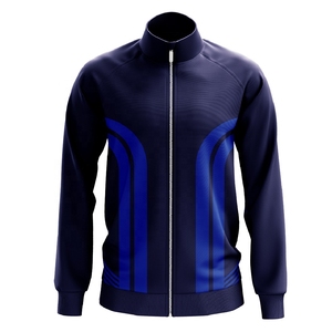 INDEX Men's Sporty <b>Racer</b> <b>Jacket</b> Blue Red Color Blocking Zipper Closure Breathable Polyester Autumn Wear - Product Image 3