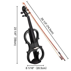 4/4ไวโอลินไฟฟ้าสีดำมือขวาไวโอลินไฟฟ้าสีดำ - Product Image 6