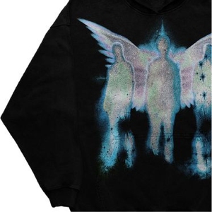 Sudadera con capucha para hombre de corte holgado, estilo streetwear, con lavado ácido, efecto desgastado y bordes deshilachados, de tejido grueso, de estilo casual y estético - Product Image 5