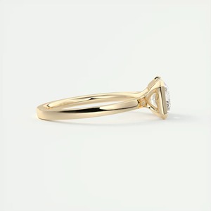 Lab Grown Diamond 2.30 Ct Radiant Cut IGI Certified Minimalist Engagement <b>Ring</b> 14K Yellow <b>Gold</b> East West Half Bezel <b>Set</b> - Product Image 6