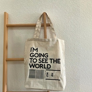 Sac fourre-tout en toile personnalisé avec logo imprimé, motif dessin animé, écologique, extra large, pliable, avec fermeture éclair, idéal pour les voyages, les cadeaux ou le shopping - Product Image 2