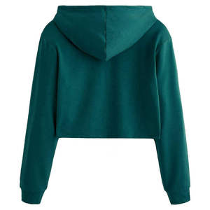 Lightweight Customized Women Winter Crop <b>Top</b> Hoodies <b>High</b> Quality Breathable Cotton/Bamboo Fiber Formal <b>Low</b> MOQ Best Price - Product Image 2