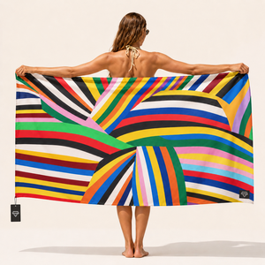 Customized Extra <b>Large</b> Rectangle Cotton Compressed Disposable Summer Beach <b>Towel</b> Sand-Free Quick Dry Floral Luxury Modern Custom - Product Image 1
