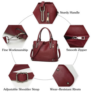 Sacs à Main Pour Femmes Women's PU Leather Bag Long Strap <b>Large</b> Capacity Handbags Zipper Closure Manufacturer's Custom Design - Product Image 5
