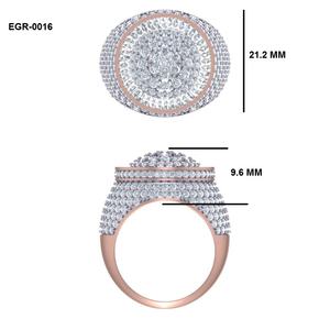 Anillo de Diamantes Cultivados en Laboratorio Estilo Hip-Hop para Hombre en Oro Blanco y Rosa de 10kt con Diamante Redondo VVS a Precio de Fabricante - Product Image 5