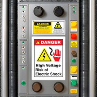 Autocollant adhésif durable résistant aux chocs électriques haute tension, étiquette de sécurité pour panneaux électriques industriels, supermarché