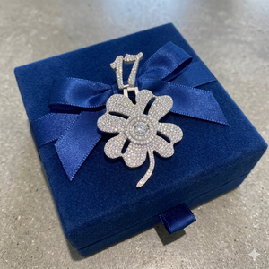 Men's Hip Hop Fine Rapper Jewelry Iced 925 <b>Silver</b> Moissanite Flower Lucky <b>Initial</b> Number Custom Charms Big <b>Pendant</b> Party Rhodium - Product Image 5