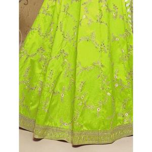 ผ้าไหมปักลายนีออนสวยชุดต้อนรับ lehenga choli - Product Image 1