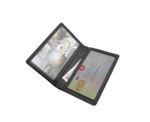 Castello Slim Card Case <b>Wallet</b> New Arrival Open Closure Made Vegetable Tanned Leather Polyester Lining Black Brown - Product Image 5