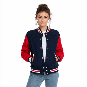 Veste universitaire tendance pour femme, broderie OEM, boutonnée, coupe ample, col rond - Product Image 3