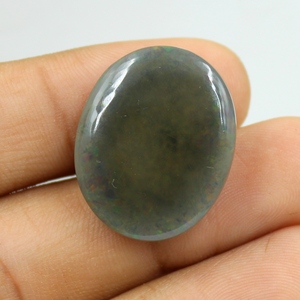 Natural Black Ethiopian Opal Cabochon, Multi <b>Fire</b> Smooth Loose Gemstone Black Opal October Birthstone - Product Image 3