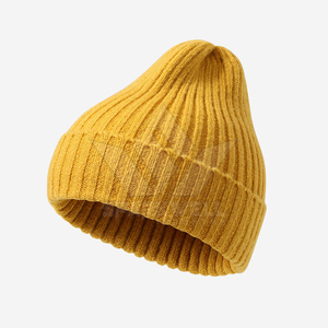 Gorro Unisex de Acrílico Blanco, Color Sólido, Tejido Acanalado, Diseño Cálido e Informal para Invierno, para Adultos, 56-58CM - Product Image 2