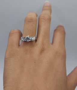 2 CT 3 Stone Lab Grown <b>Diamond</b> <b>Ring</b> in 14K Gold for Women | Luxury Engagement Wedding <b>Ring</b> | Bridal <b>Diamond</b> Jewelry - Product Image 2