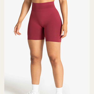 กางเกงขาสั้นเอวสูงทรงบิกเกอร์ผ้าคอตตอนผสมสแปนเด็กซ์สำหรับผู้หญิง แบบไร้ตะเข็บ ยกกระชับสะโพก สั่งผลิตได้ตามต้องการ ขายส่ง - Product Image 1