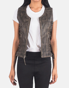 Veste Courte Sans Manches Femme en Modal Bordeaux Style Motard Respirante Coupe-Vent avec Poches – Collection Hiver – Grande Vente - Product Image 1