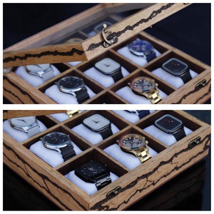 Wooden Watch Box for Men and Women 10-Slot Watch Storage & <b>Display</b> <b>Case</b> with Jewelry Organizer - Product Image 3