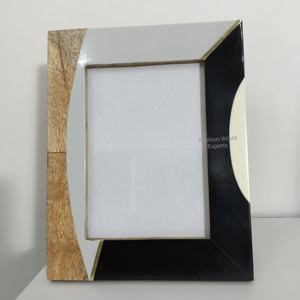 Marco de fotos con incrustaciones de resina con diseño de leopardo hecho a mano, madera con aspecto Natural, marco de fotos de fundición de resina hecho a mano en la India - Product Image 4