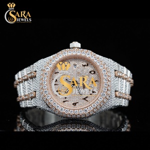 High Quality 41mm <b>Slate</b> Grey Moissanite Diamond Watch Rose Gold Automatic Stainless Steel Hip Hop Style Luxury Antique Fashion - Product Image 4